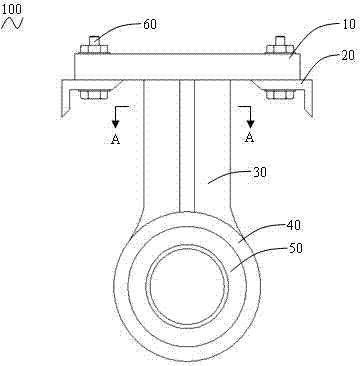 An intermediate suspension bearing device for a screw conveyor