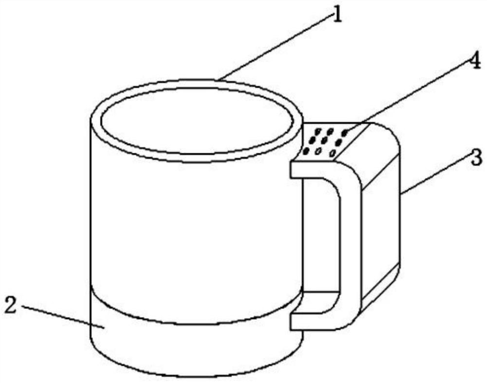 Auxiliary cooling water cup based on hot water motion state changing principle and using method