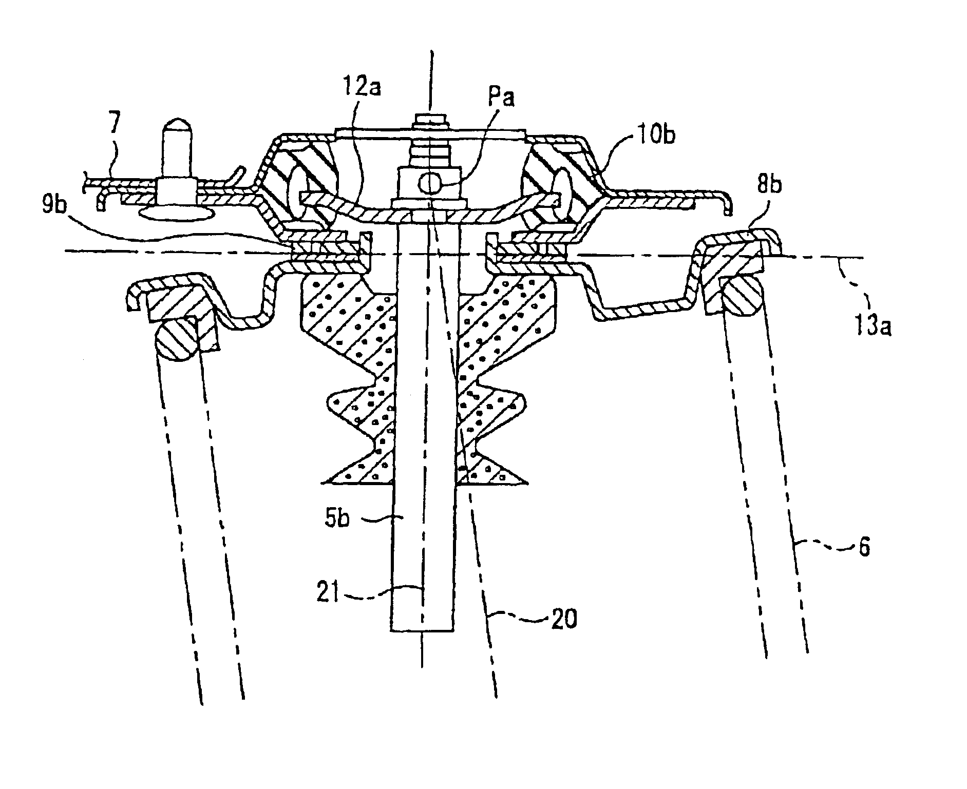 Strut suspension system with dual-path top mounts