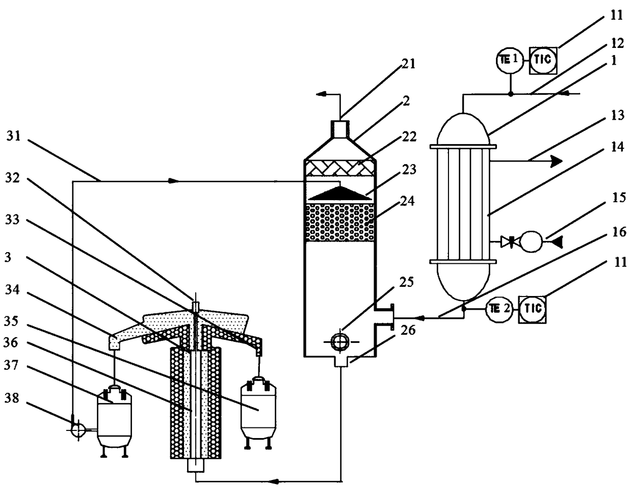 Continuous separation device for oil and water in pyrolysis gas