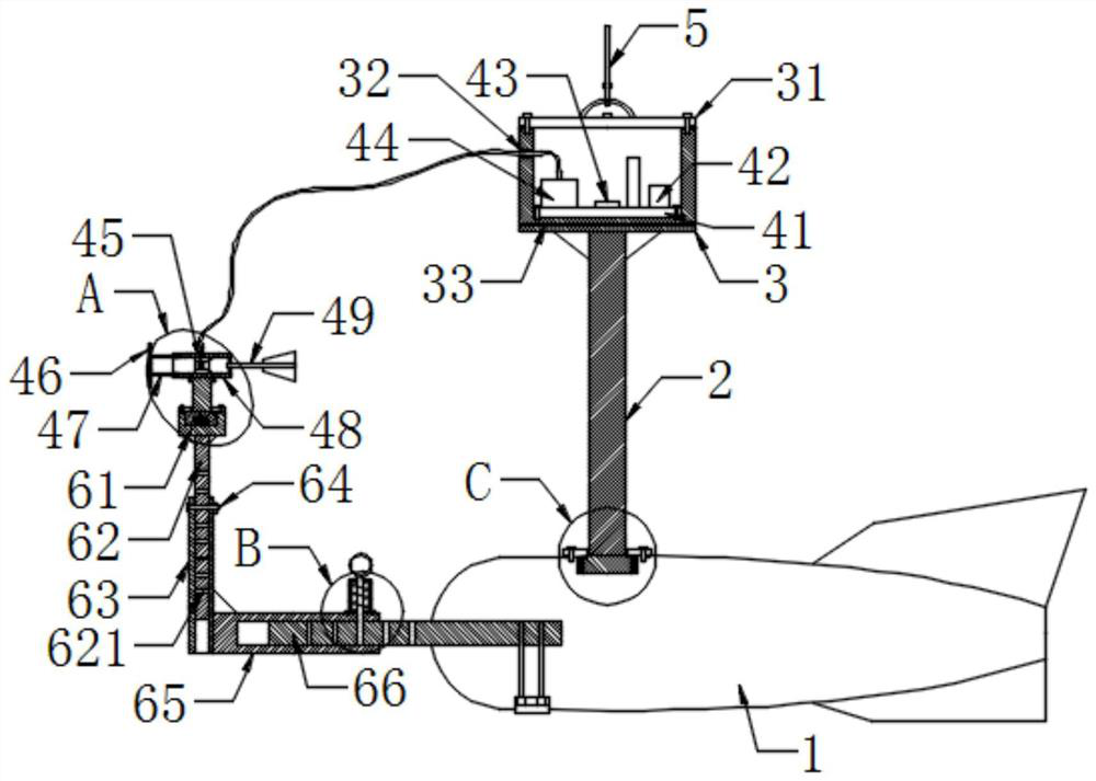 Water flow testing device for hydrometric cableway of hydrometric station