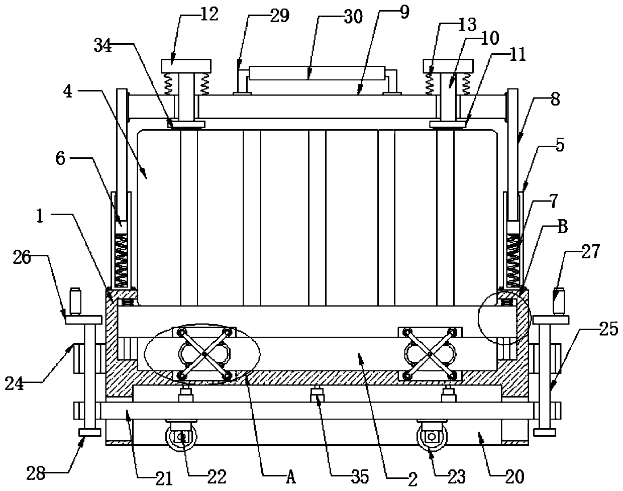 Dry-type transformer with high shock absorption performance