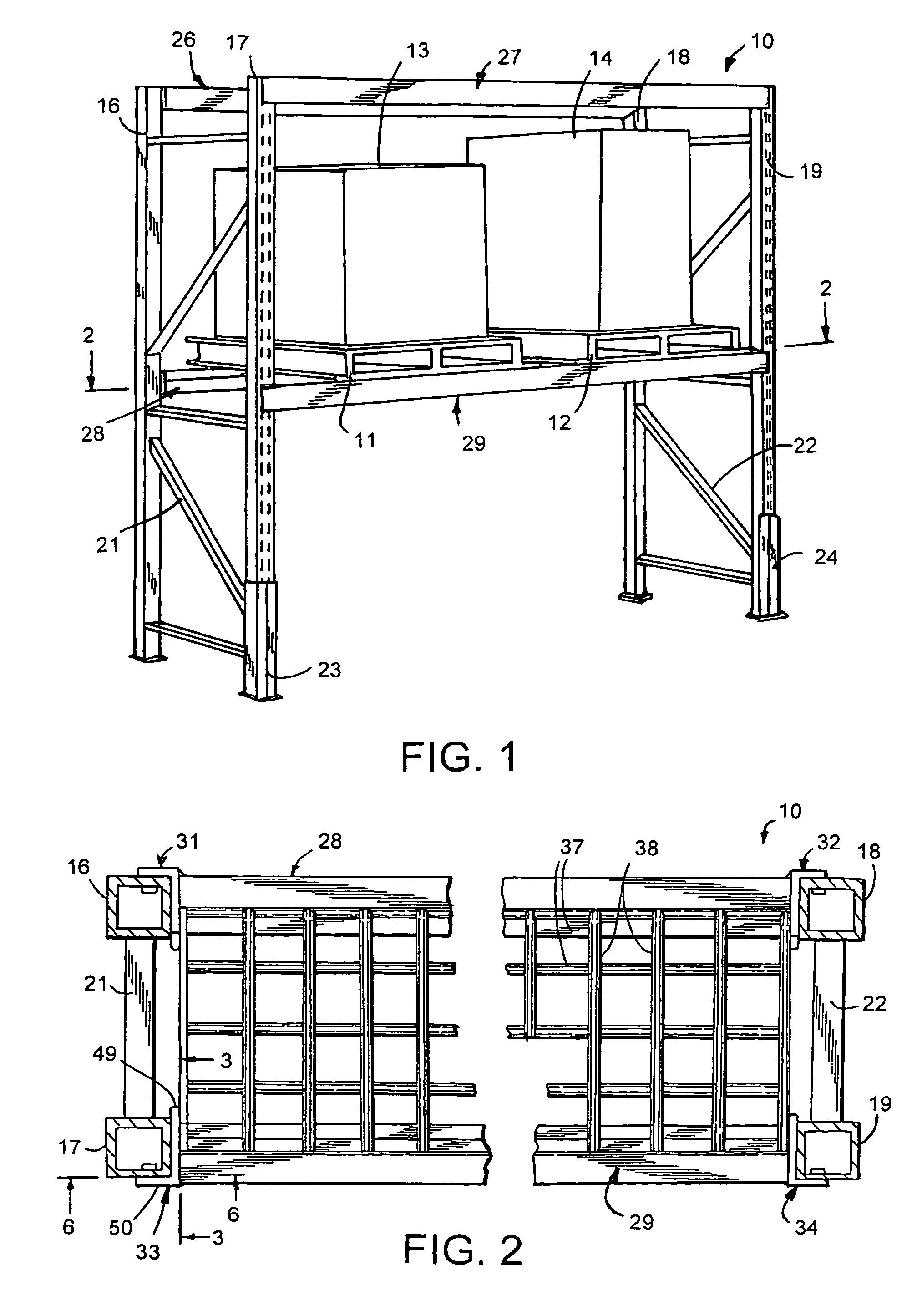 Pallet rack with camber beams