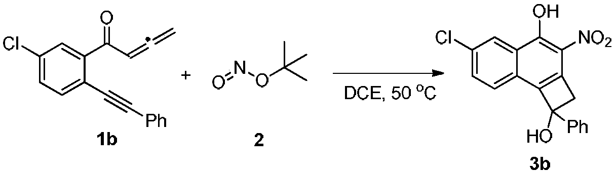 Synthesis method of cyclobutanol nitro-substituted naphthol compound