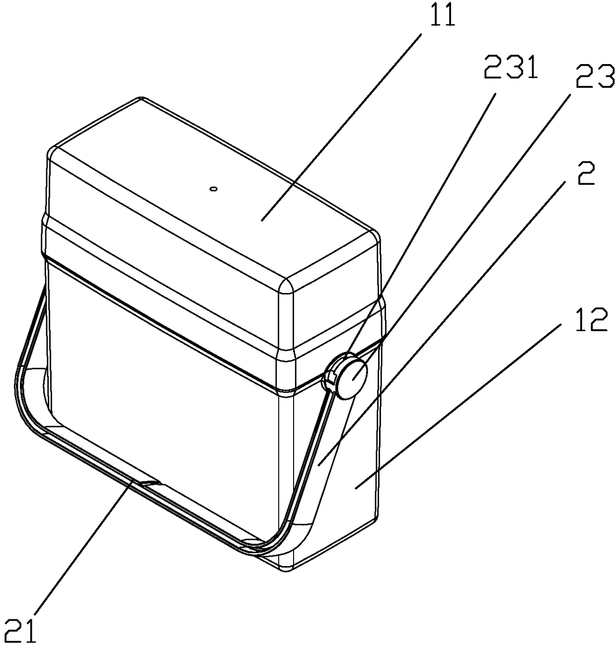 Liftable writing case with concealed lock fastener