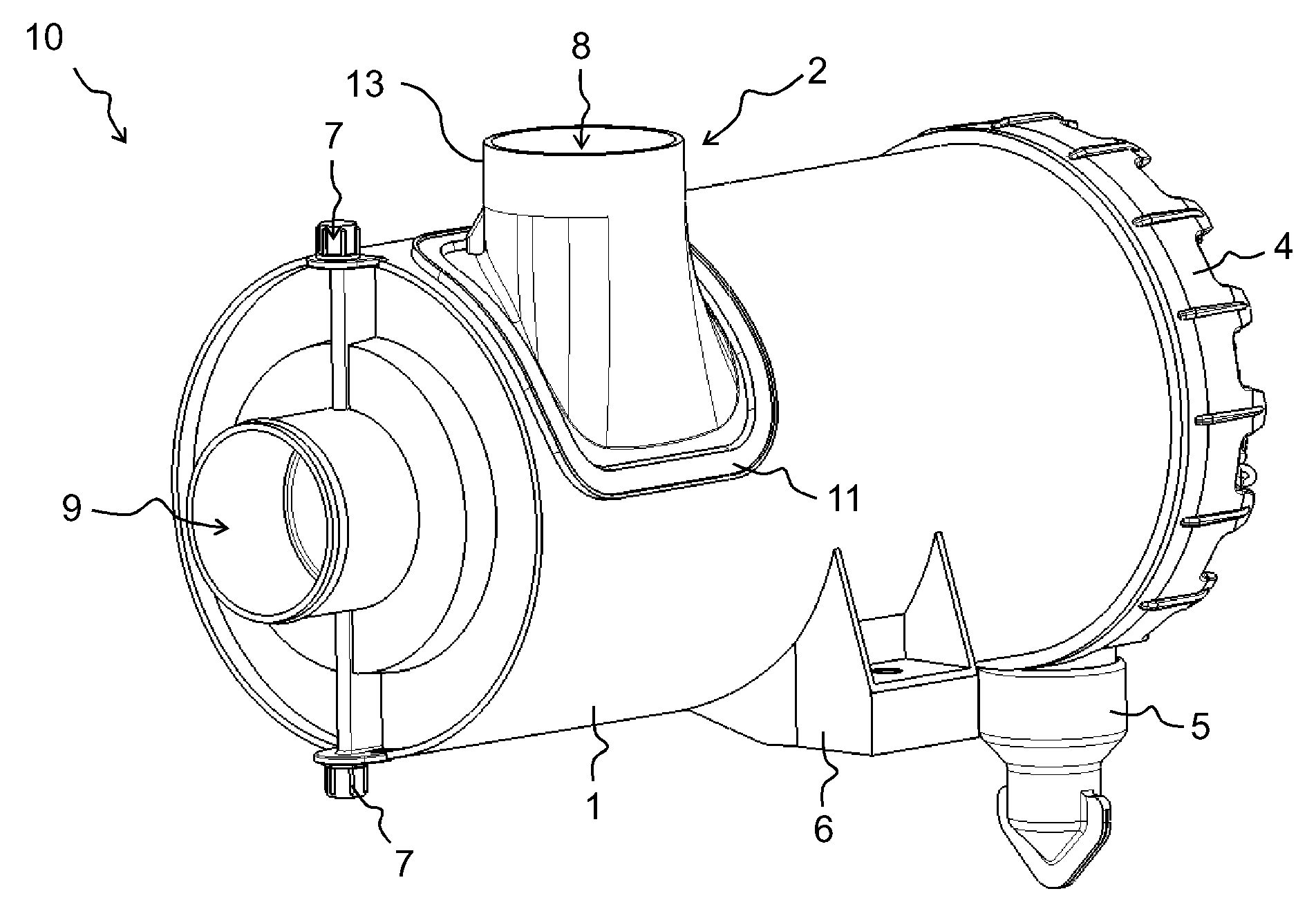 Filter arrangement and method for producing a filter receptacle