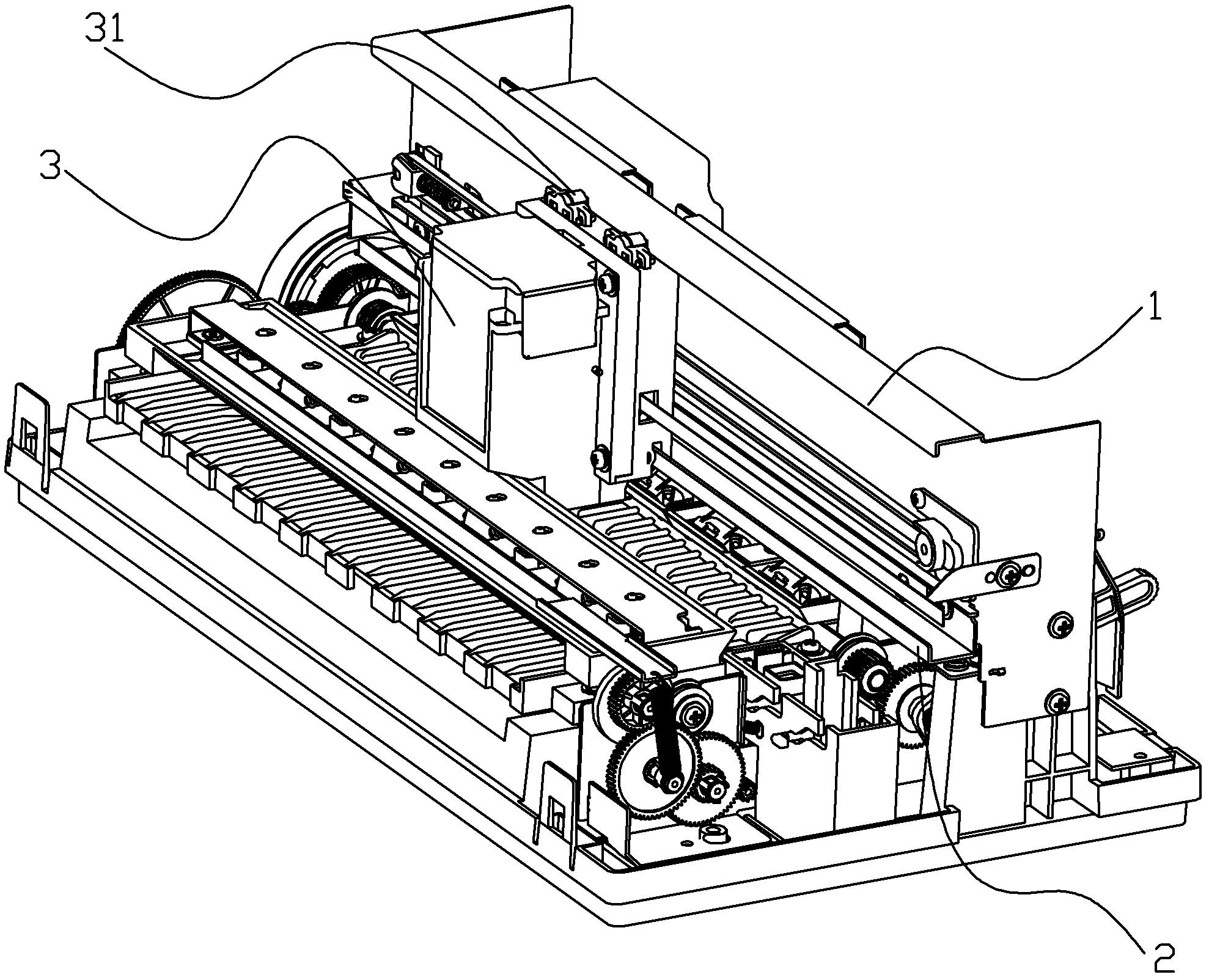 Printer carriage guiding mechanism