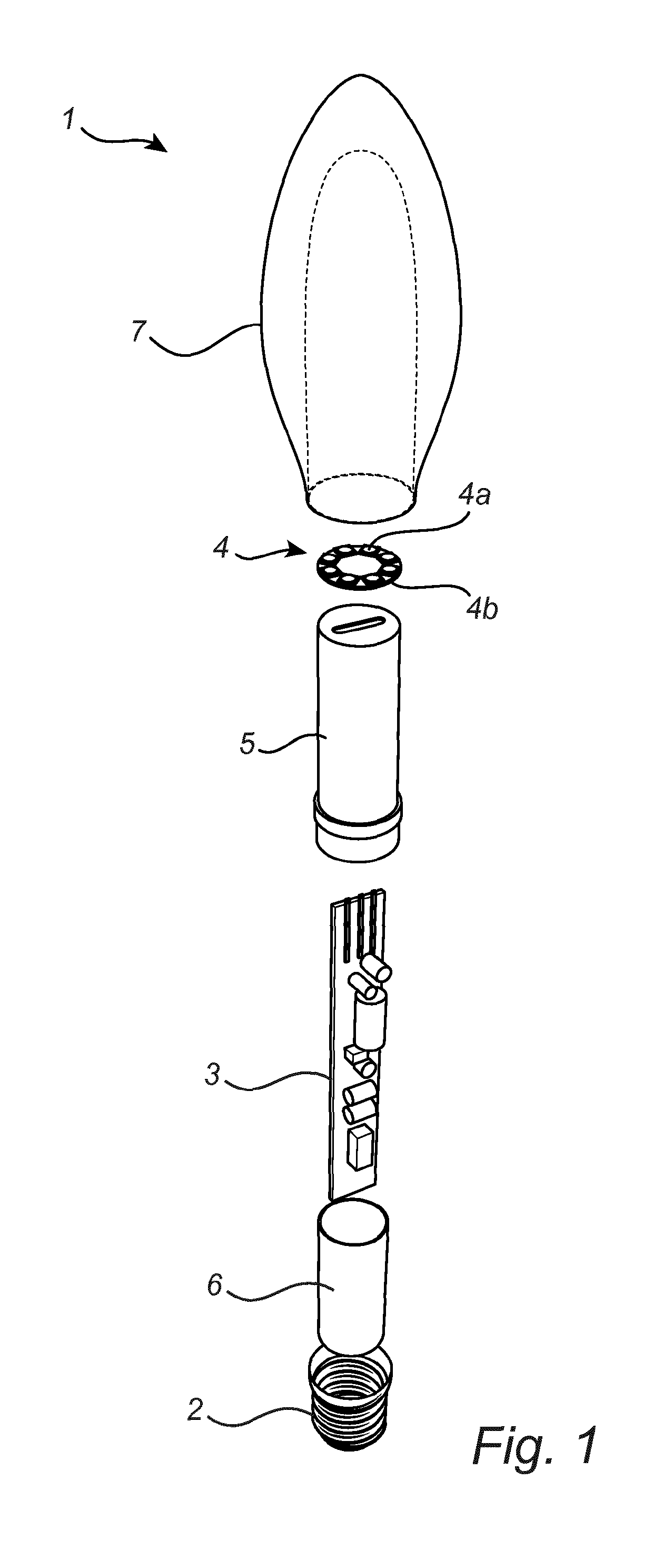 Liht bulb with optical element acting as a total internal reflection light guide