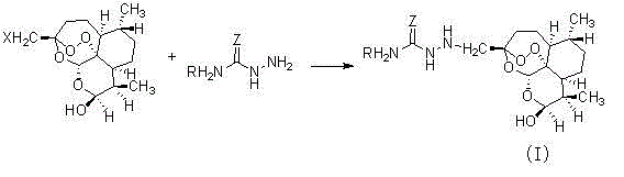 Semicarbazide dihydroartemisinin derivative as well as preparation method and application of semicarbazide dihydroartemisinin derivative
