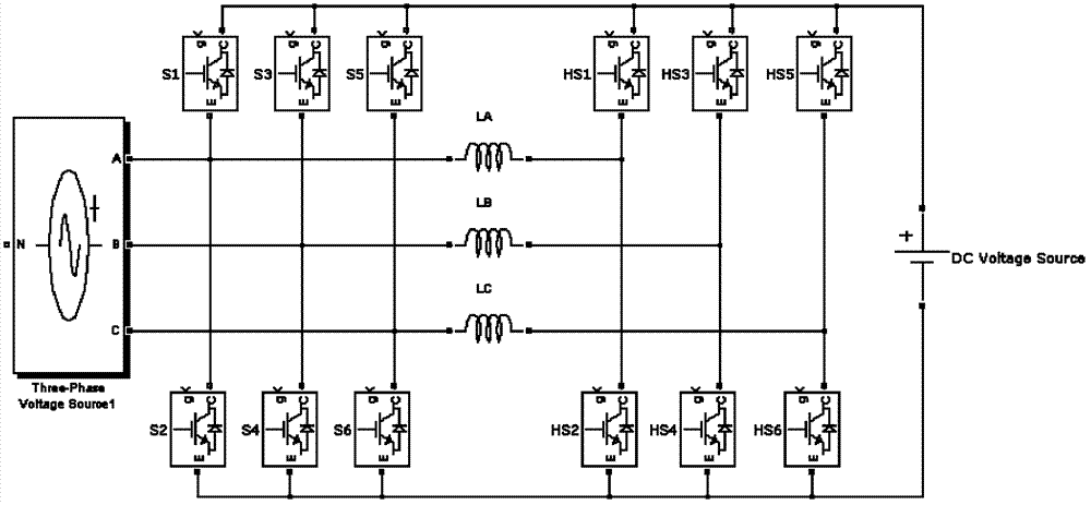 Three-phase rectifier topology circuit and control method thereof and device thereof