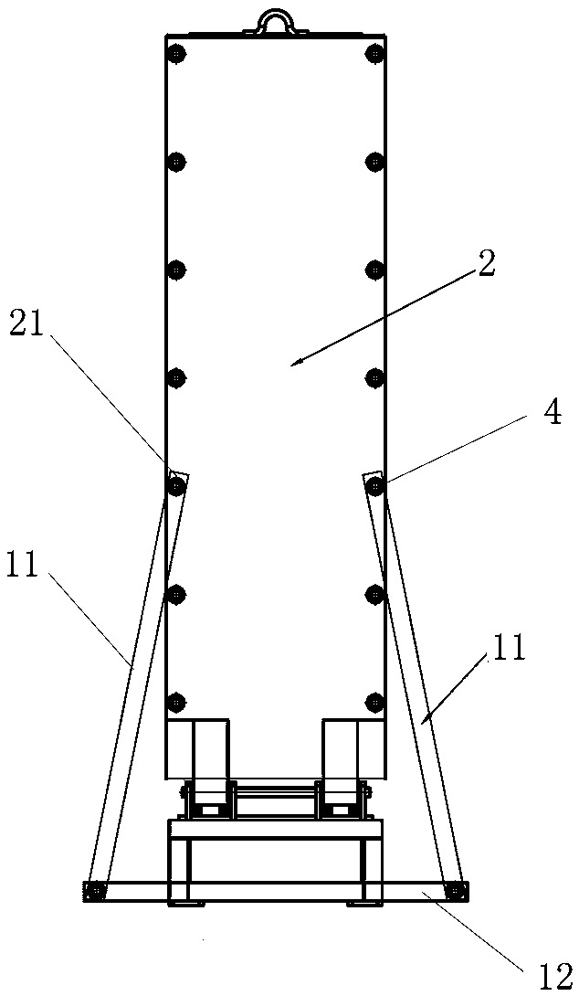 An anti-dumping support for vertical electrodialysis equipment