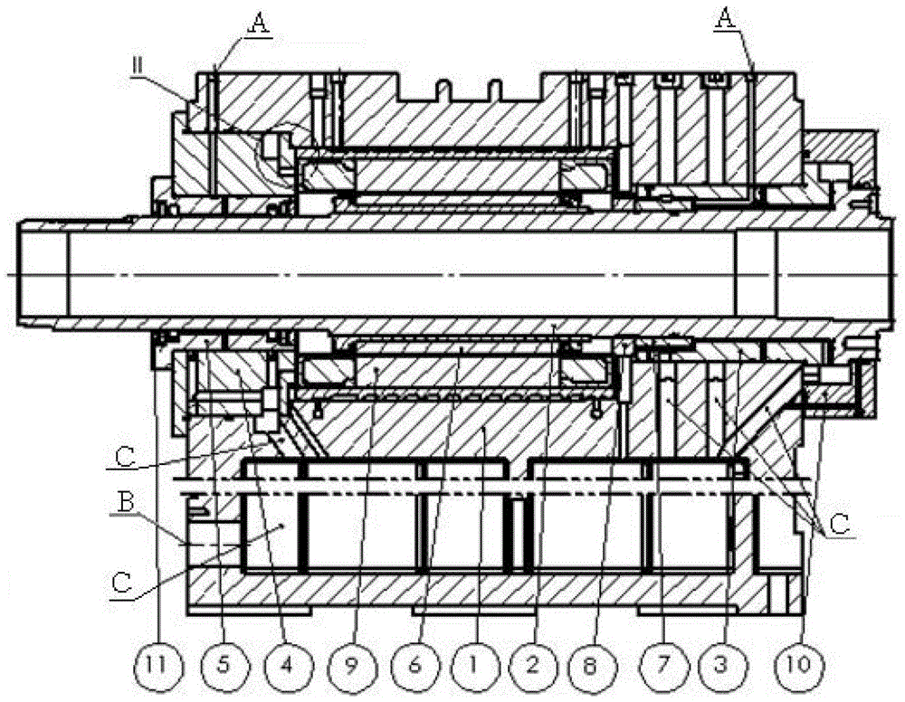 CNC lathe large size precision direct drive spindle structure