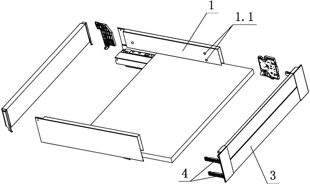 Locking and separating structure for front panel of drawer