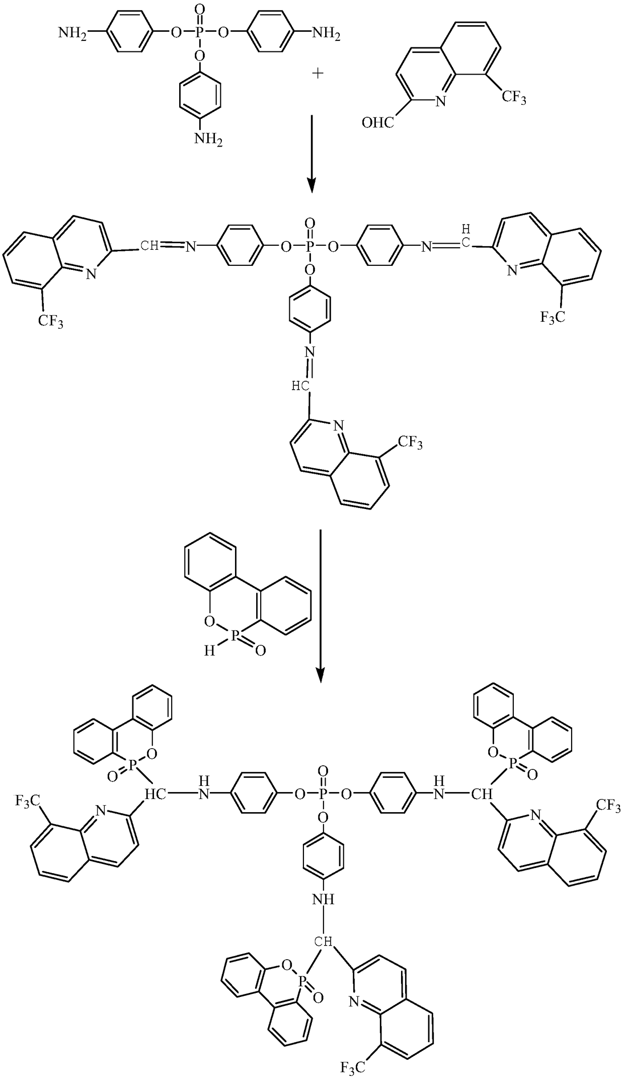 A kind of dopo derivative flame retardant containing nitrogen and phosphorus and preparation method thereof