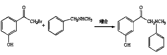 Preparation and refining method of alpha-(N-benzyl-N-methyl amino)-m-hydroxyacetophenone hydrochloride