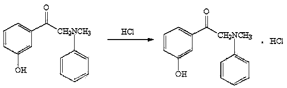 Preparation and refining method of alpha-(N-benzyl-N-methyl amino)-m-hydroxyacetophenone hydrochloride