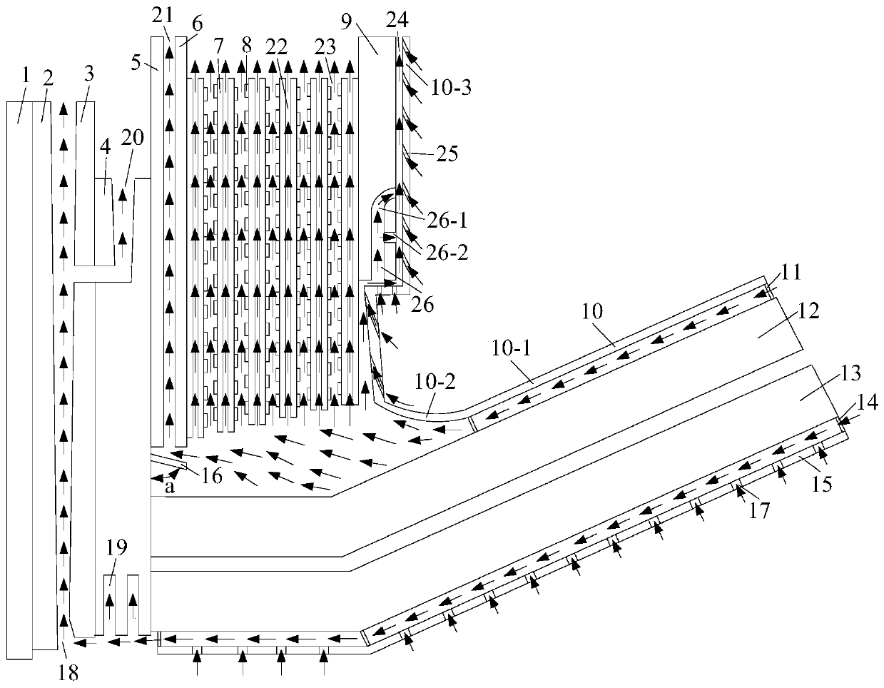 Concave-convex surrounding internal cooling type turbine generator end ventilation cooling system with multiple shields