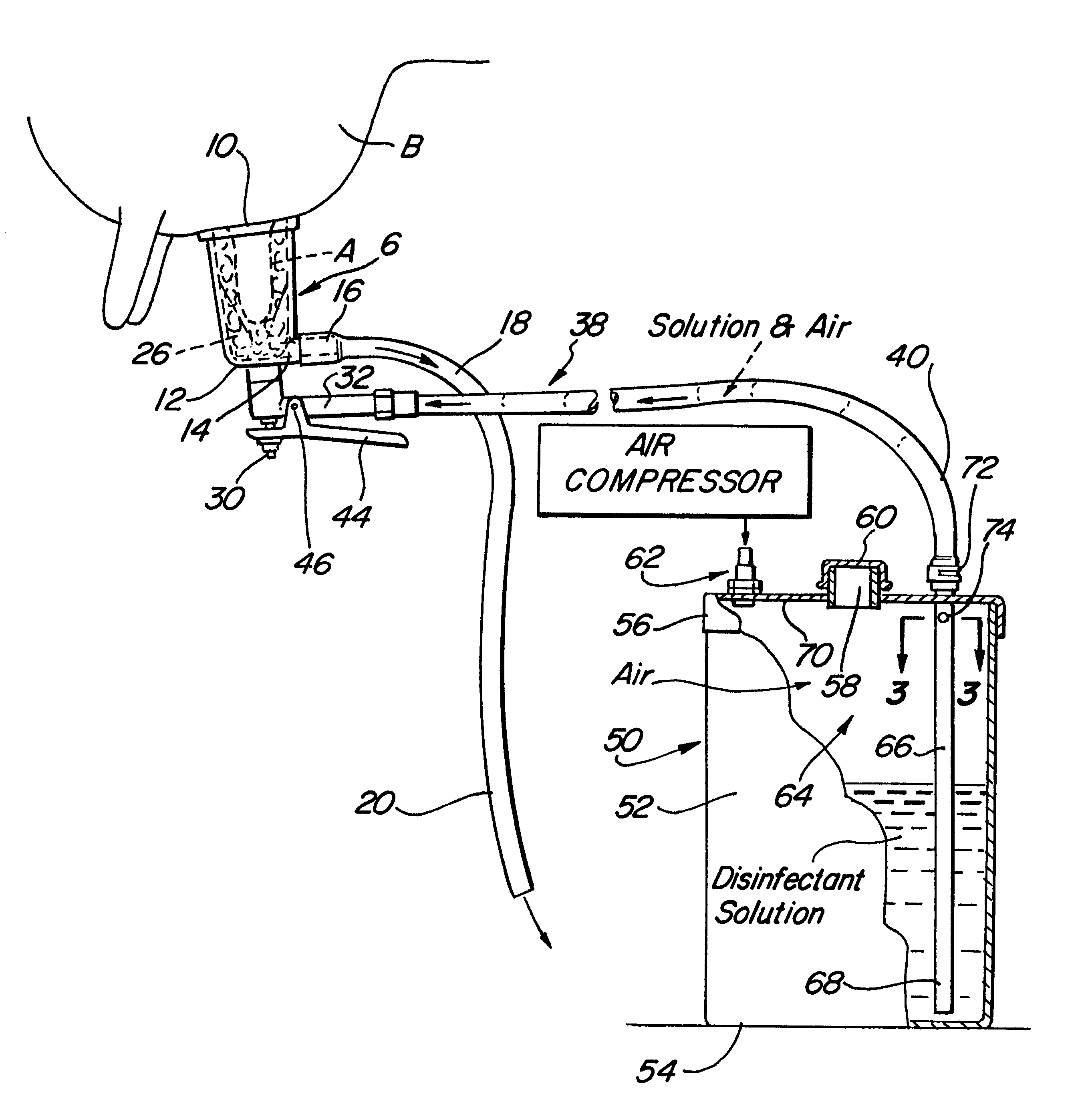 Apparatus and method for producing a foam bovine teat dip