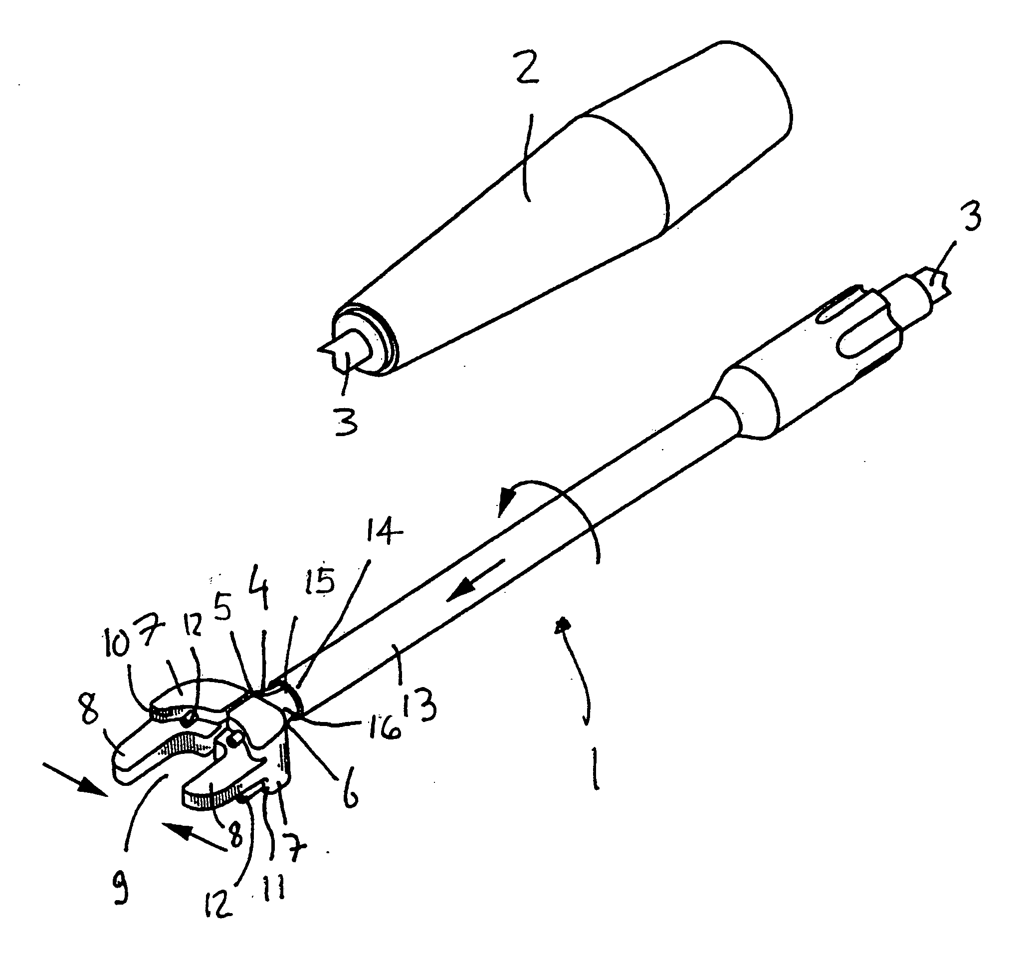 Surgical instrument for handling an implant