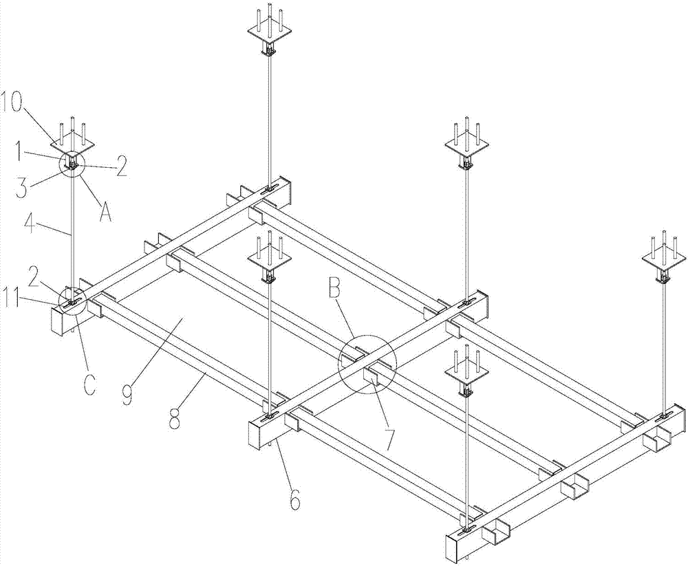 Assembled hoisting platform structure and construction method thereof