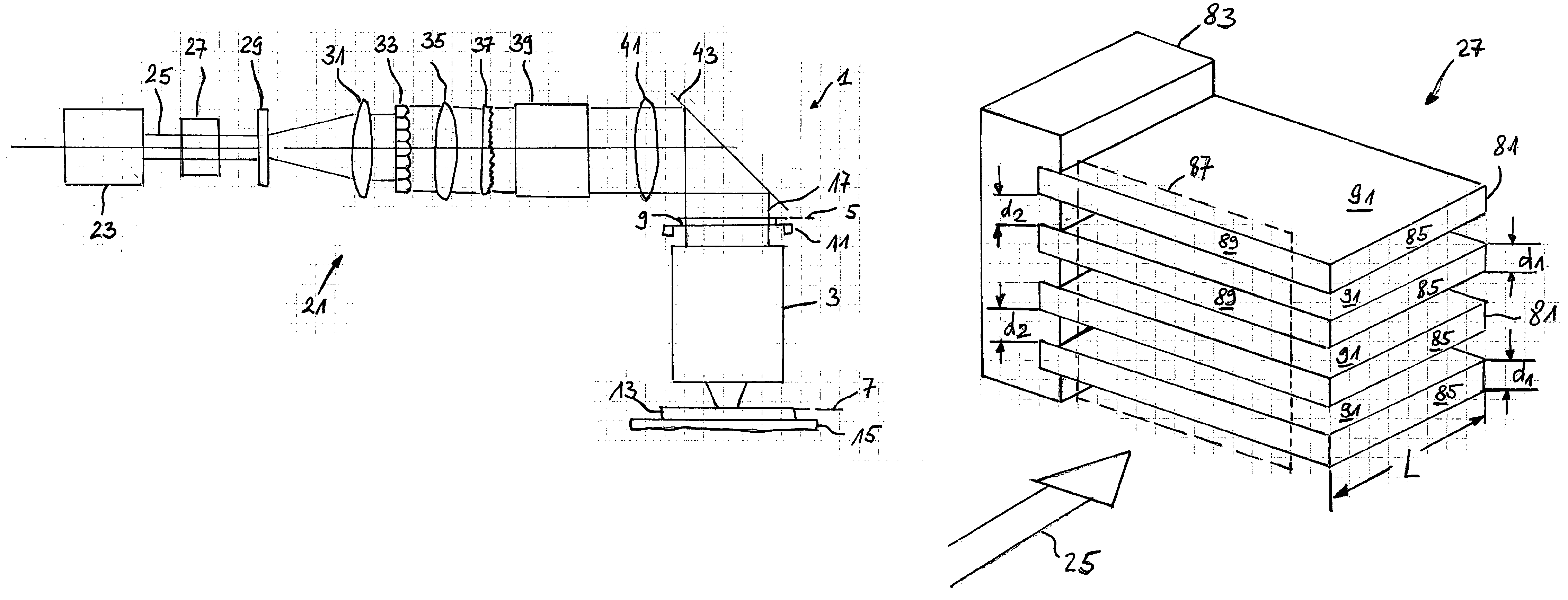 Projection exposure system, beam delivery system and method of generating a beam of light
