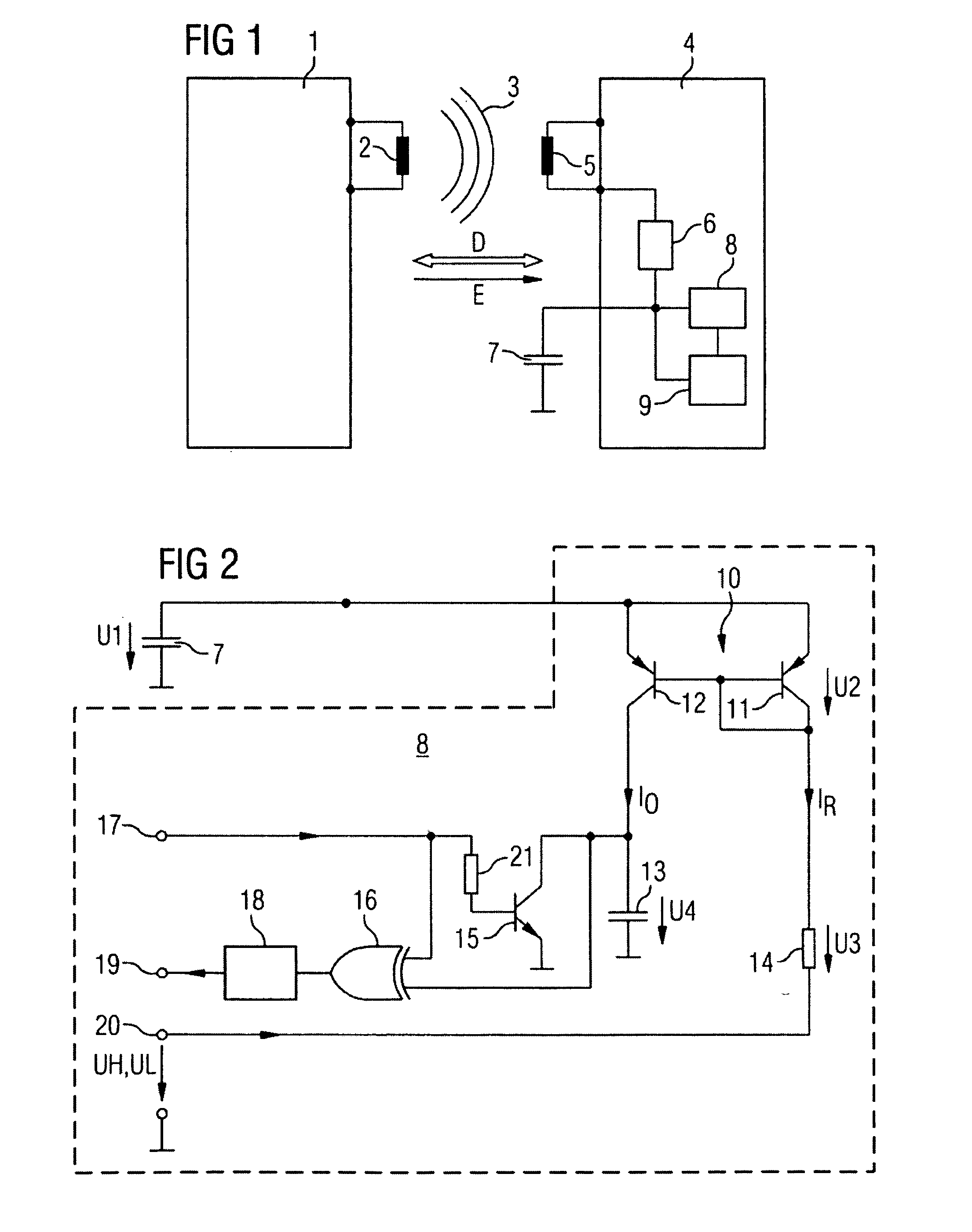 Device for determining the energy state of an energy storing device of a mobile data carrier