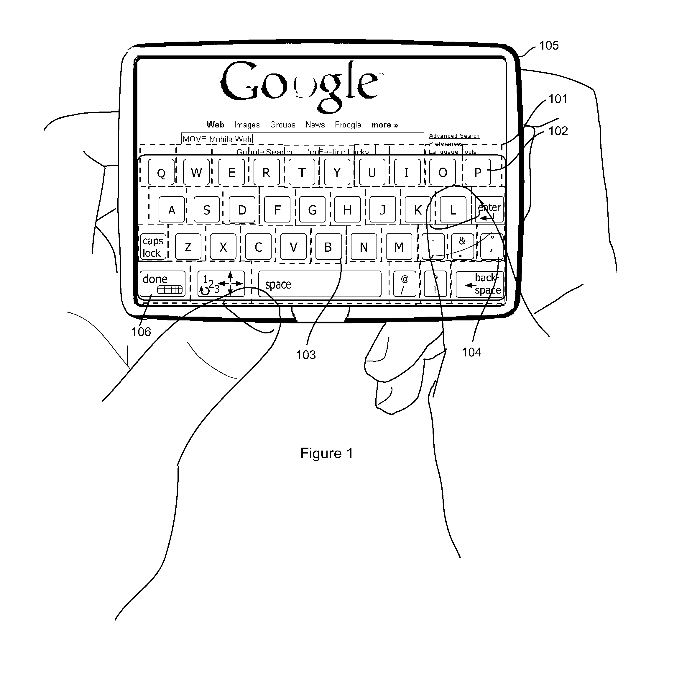 System and method for a thumb-optimized touch-screen user interface