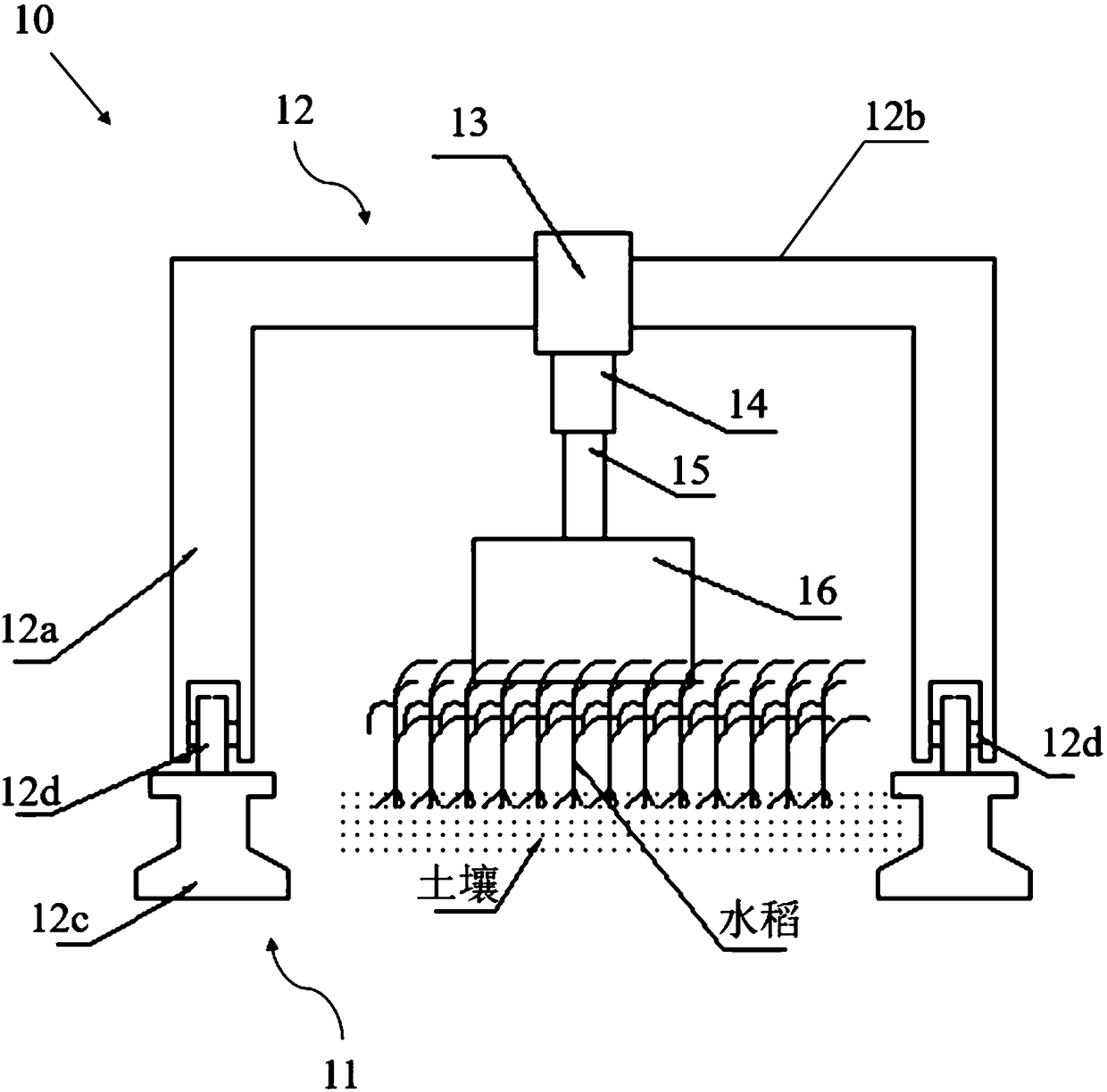 Rail-mounted regeneration rice harvesting device