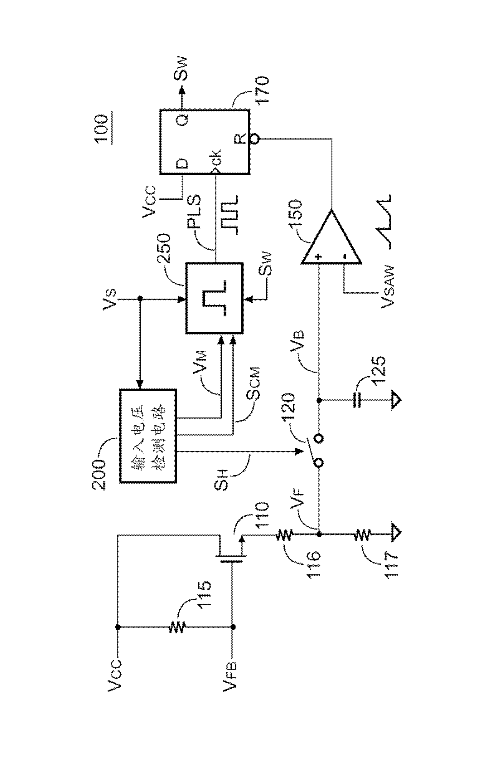 Switching controller for flyback type power converter and the controller and control circuit thereof