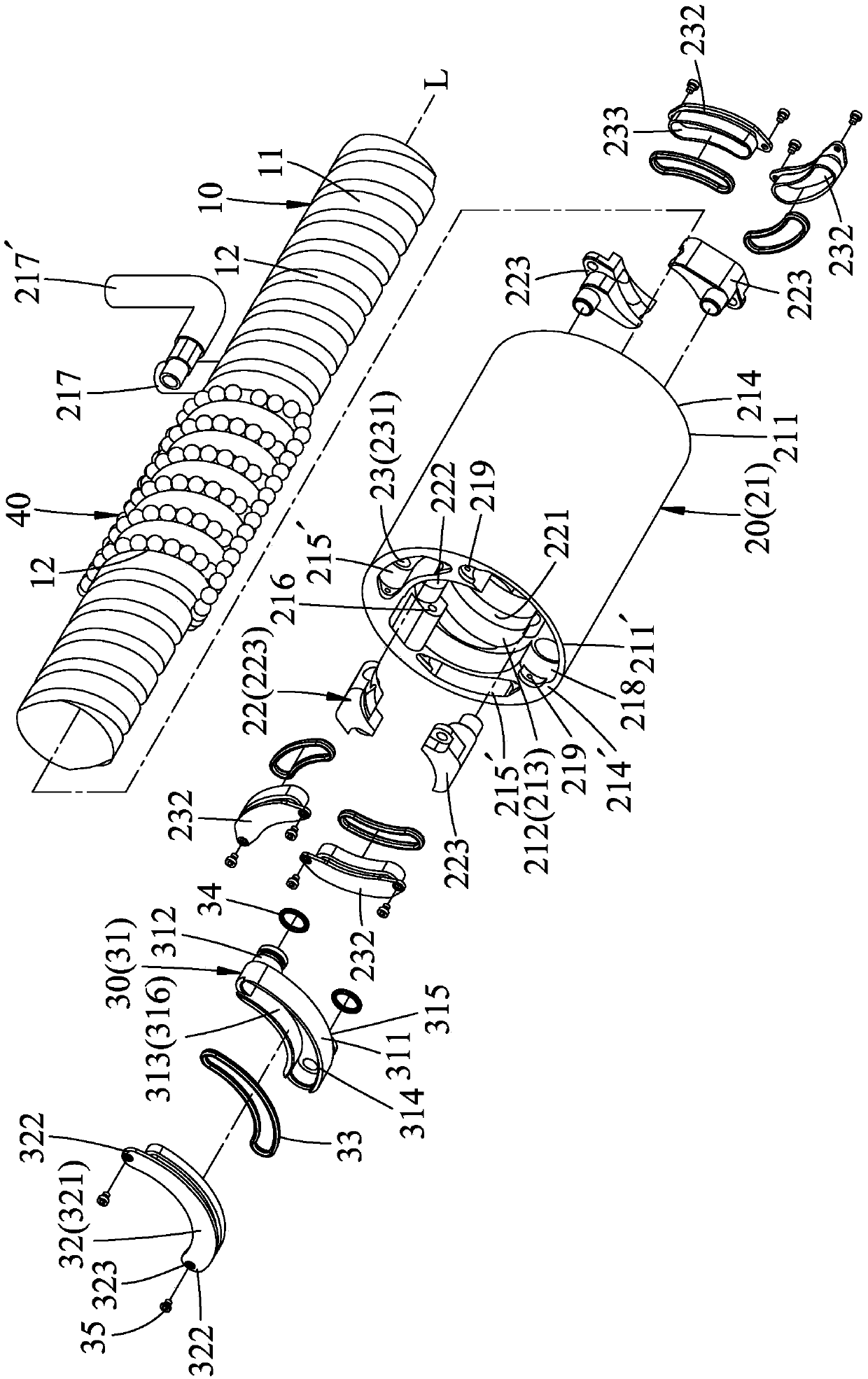 Cooling type ball screw device capable of being used for multi-thread opening circulation