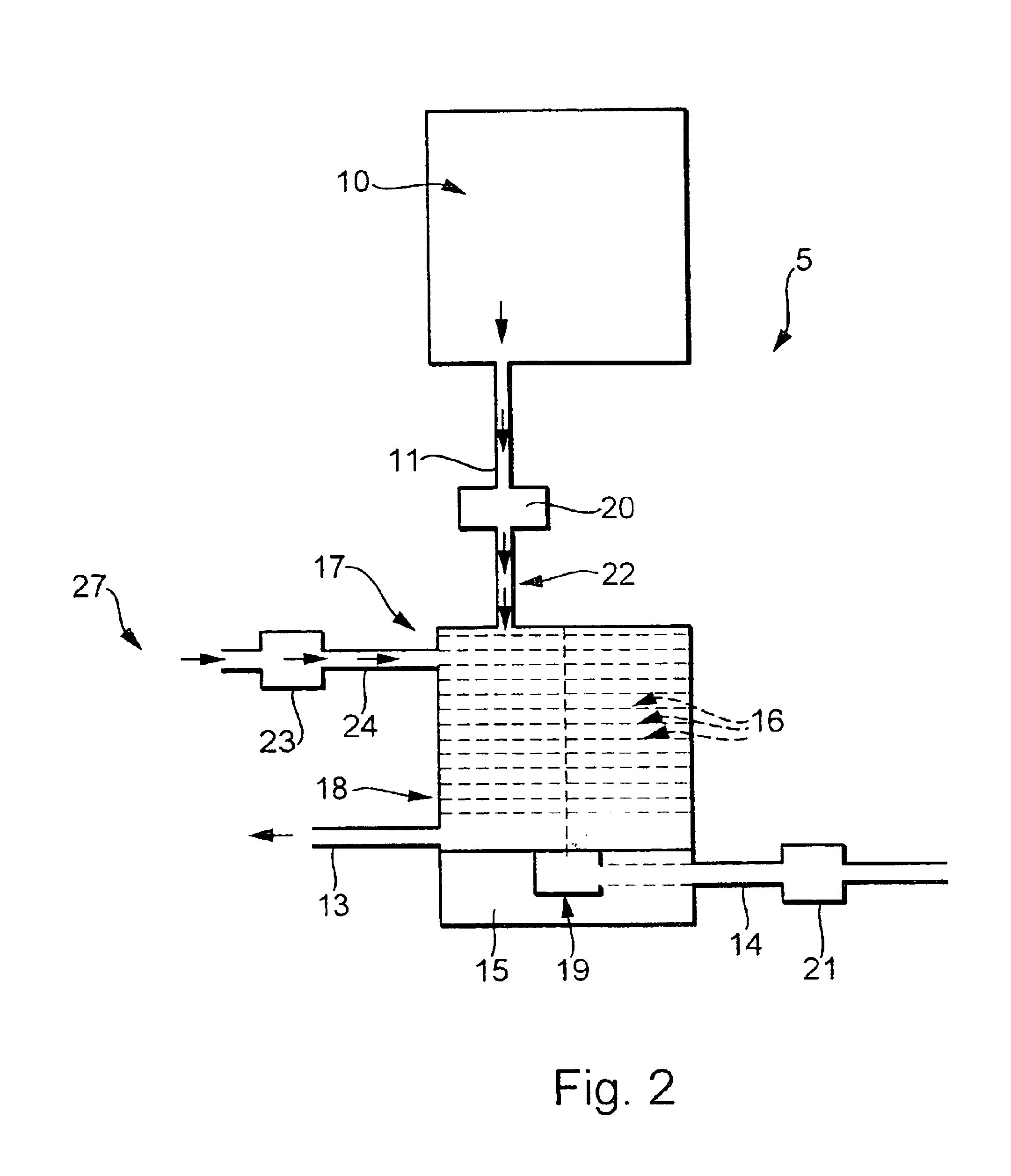 Method of avoiding or eliminating deposits in the exhaust area of a vacuum system