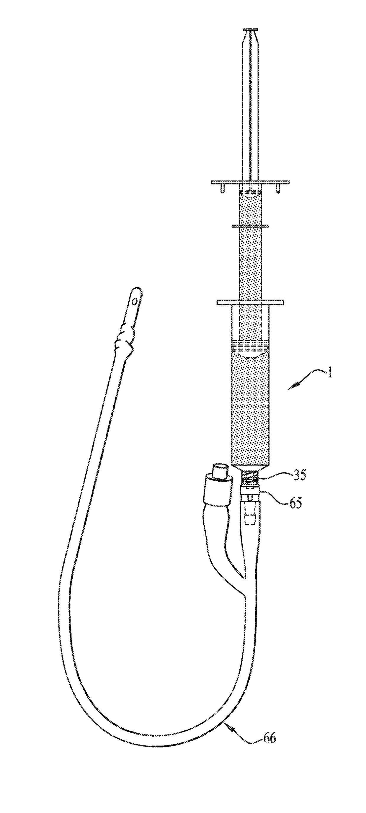 Syringe assembly for withdrawing two separate portions of fluid following a single engagement with fluid port
