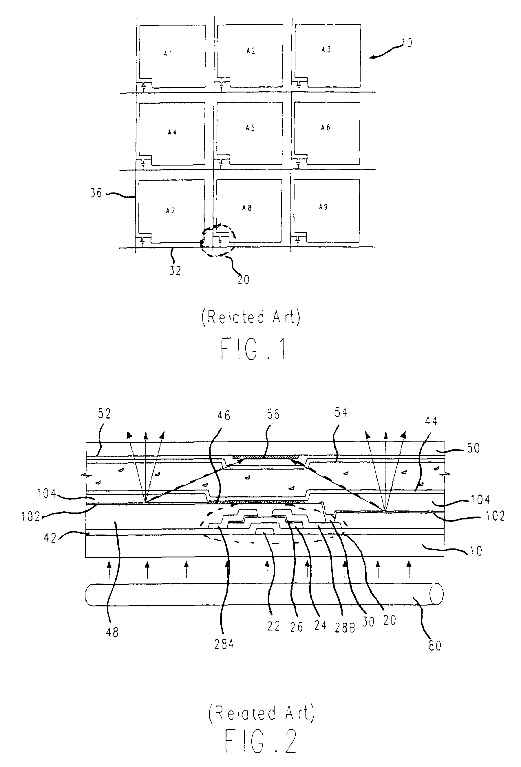 Liquid crystal display device with light absorbing layers