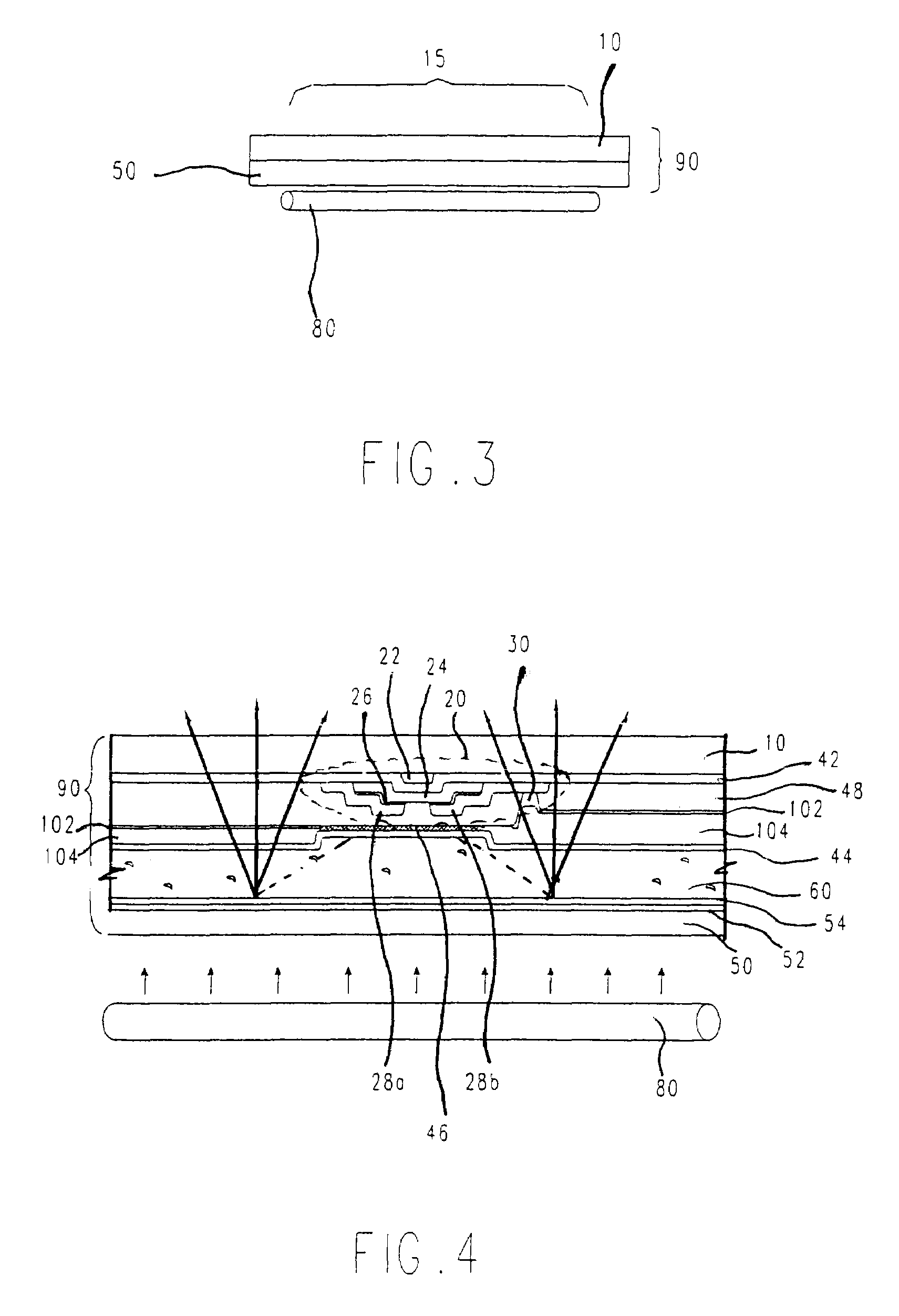 Liquid crystal display device with light absorbing layers