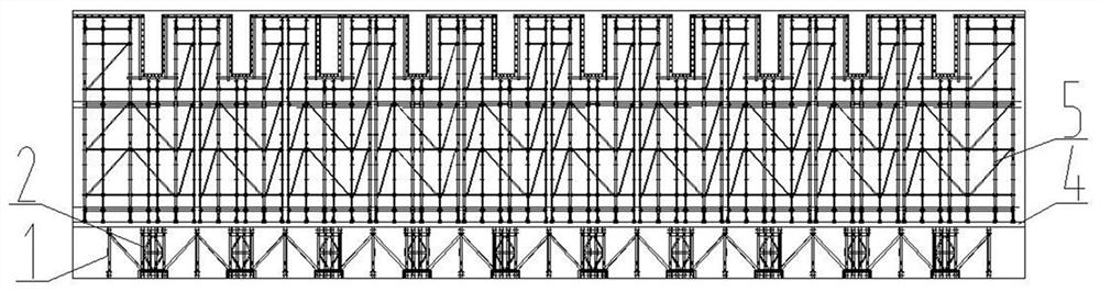 High-altitude construction method of multi-storey, long-span and heavy-duty concrete structures