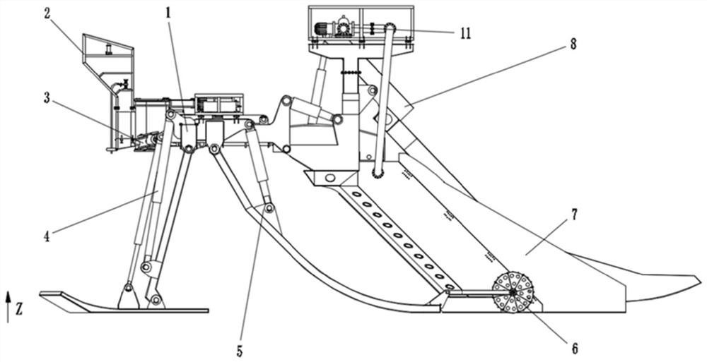 Embedded plough and working method thereof