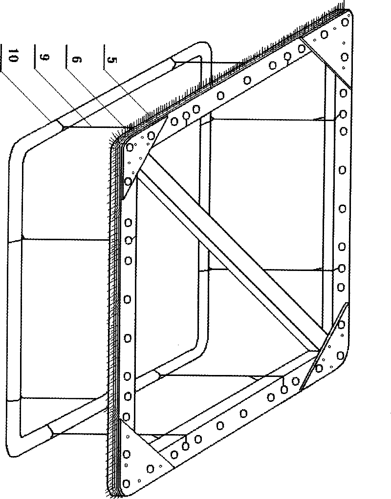 Device for automatically cleaning square frame style net cage by tidal wave underwater