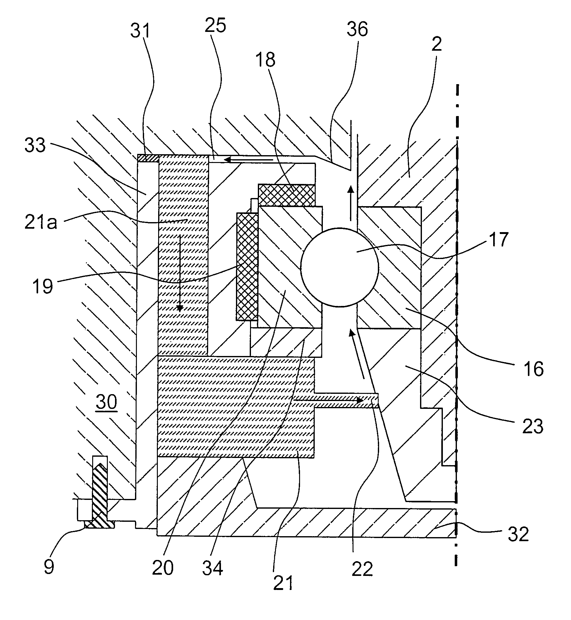 Bearing module for a vacuum pump