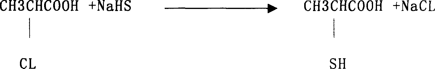 Prepn process of 2-mercapto propanoic acid