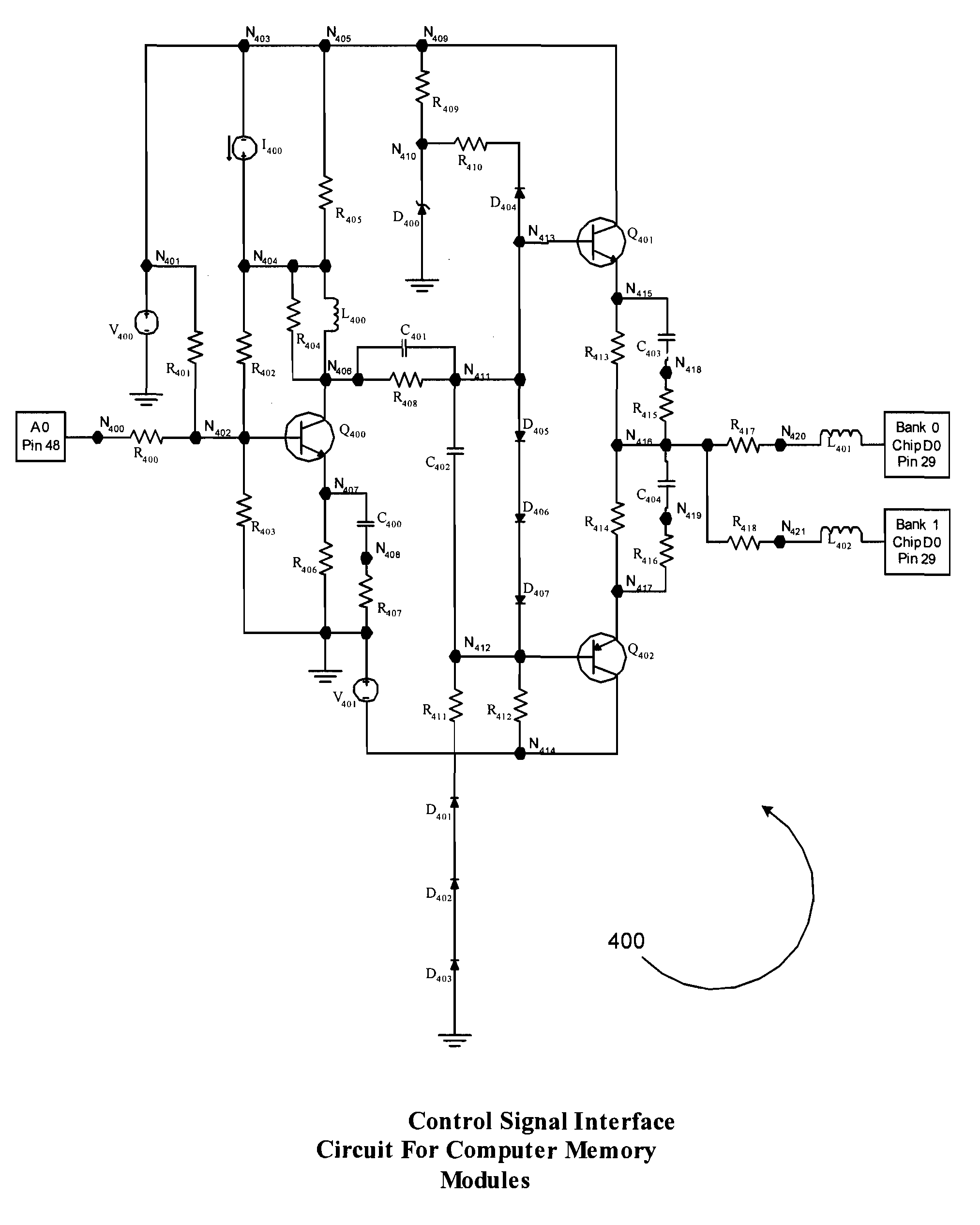 Control signal interface circuit for computer memory modules