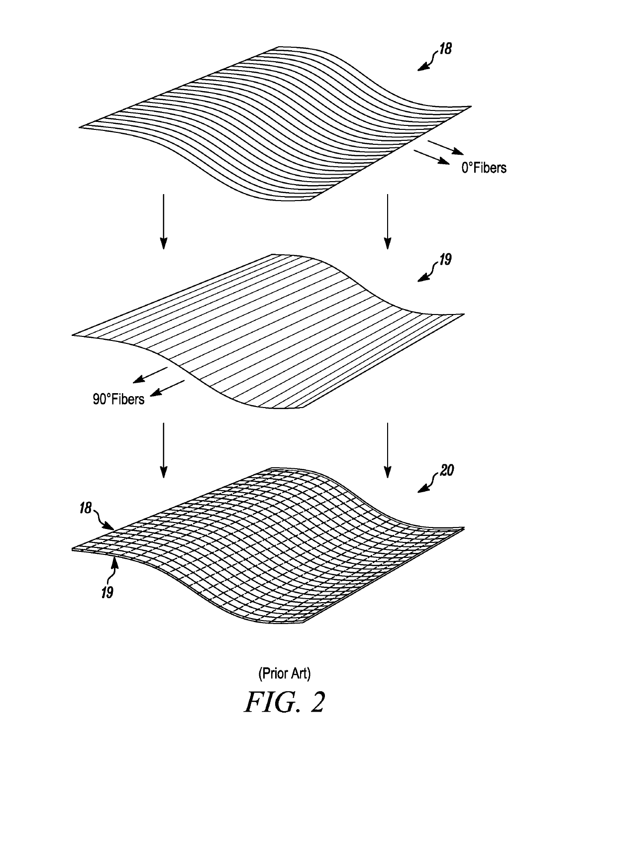 Variable areal density cross-plied fiber-reinforced composite ballistic material