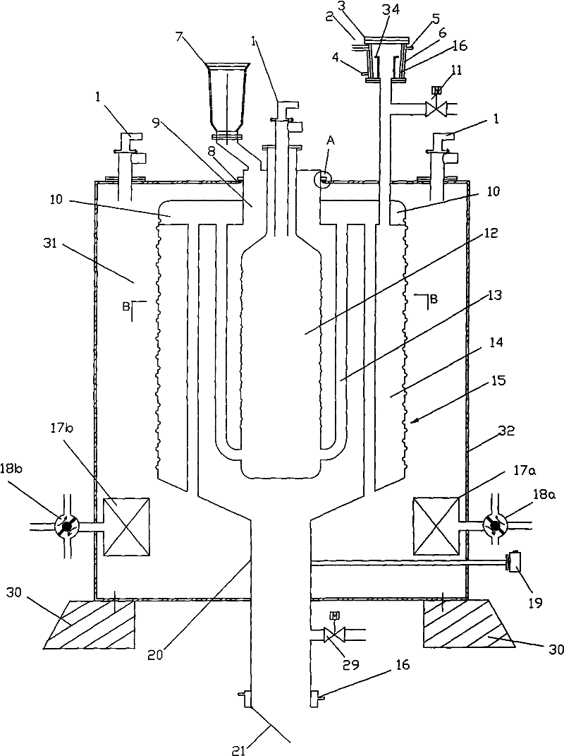 Double-burning and double thermal heat storing type energy-saving high efficiency furnace and tank integrated reducing furnace system