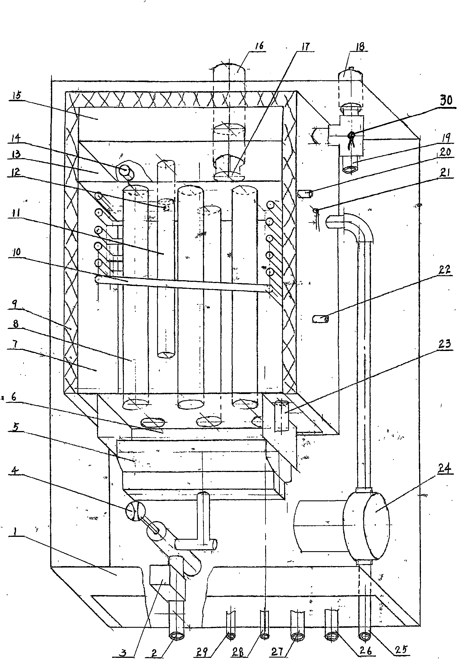 Heating and bathing gas water heater for double volume and condensation heat exchange system