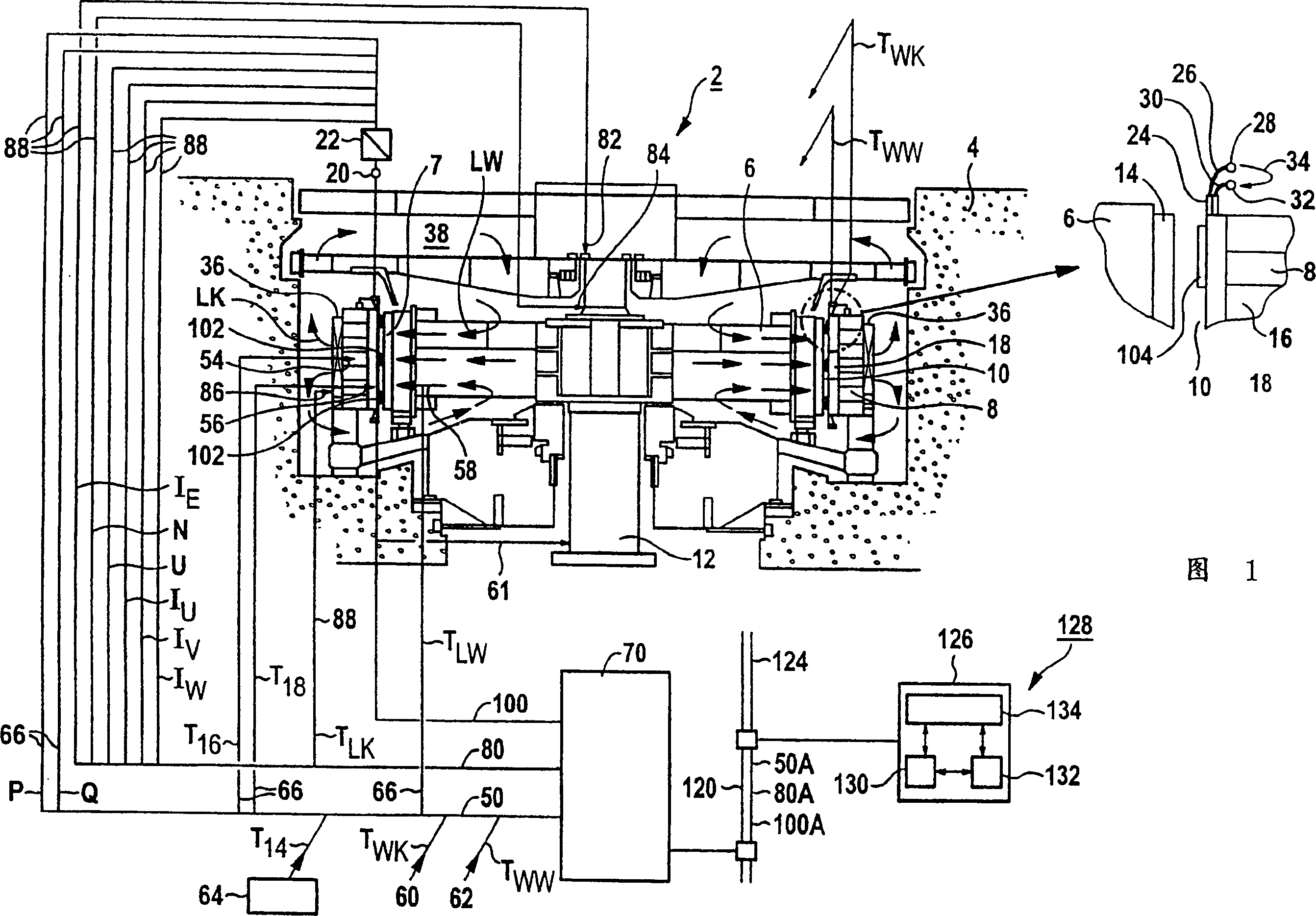 Method for monitoring radial gap between rotor and stator of electric generators and device for carrying out said method