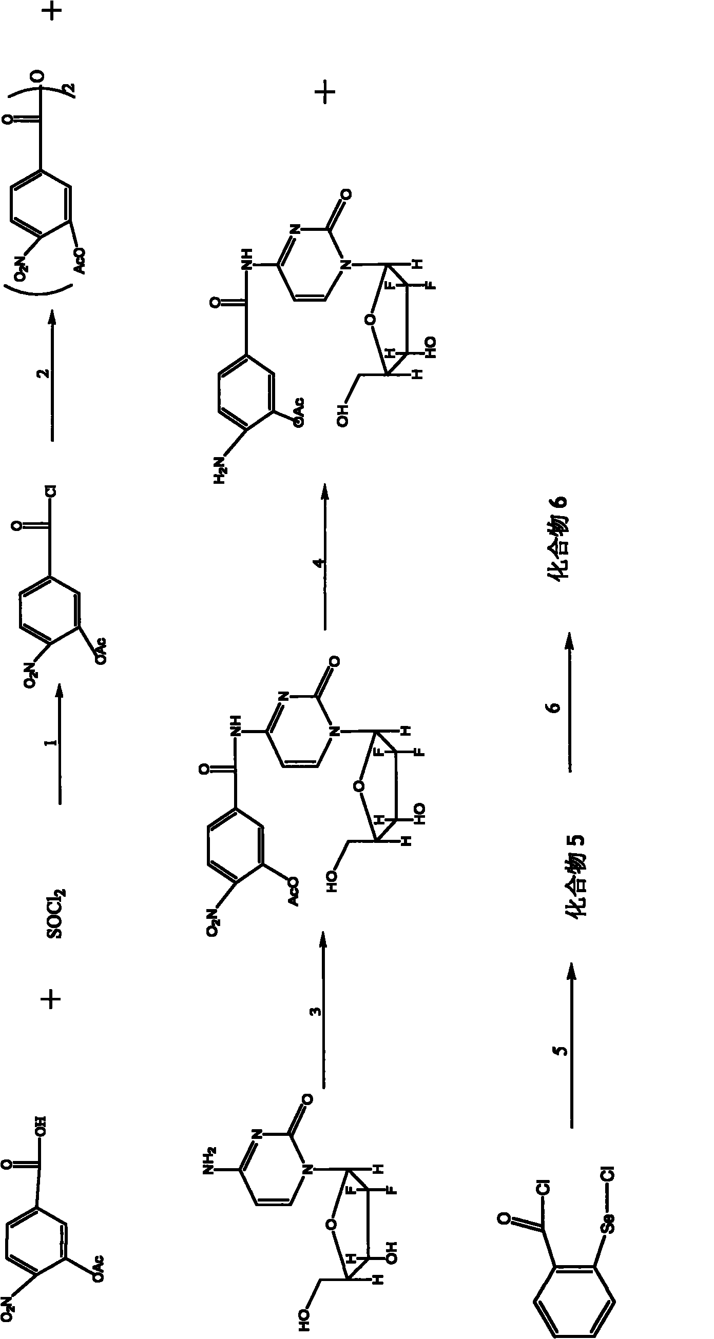 Benzisoselenazolone difluorocytidine compound as well as preparation method and application thereof