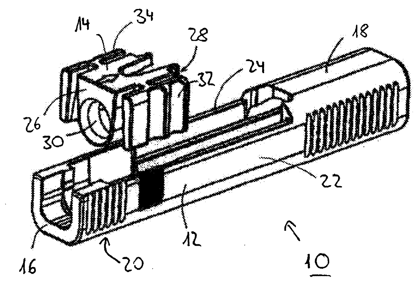 Container for a medical instrument or implant, in particular for a dental instrument or a dental implant