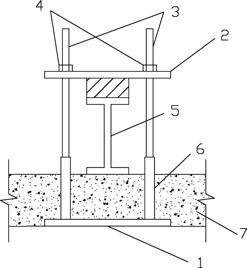 Detachable anchor device for cantilever section steel beam
