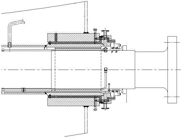Ship shafting integral tail pipe alignment positioning structure and positioning method