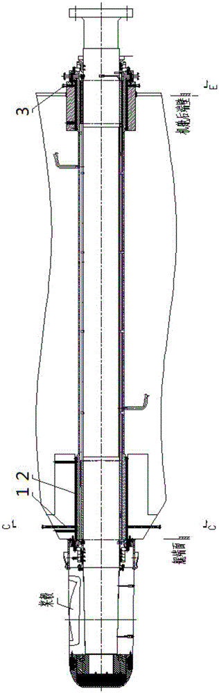Ship shafting integral tail pipe alignment positioning structure and positioning method