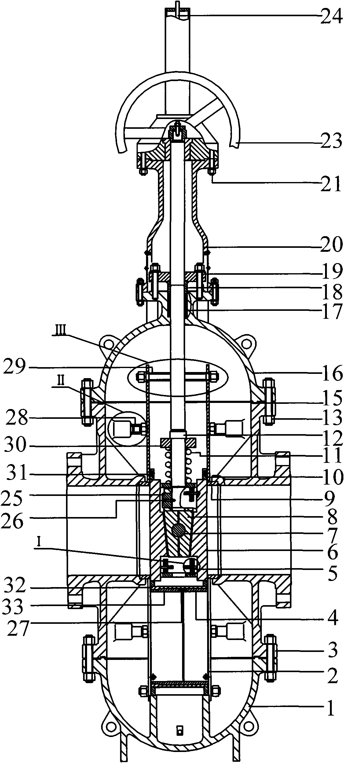 High-temperature gate valve of combined wedge plate